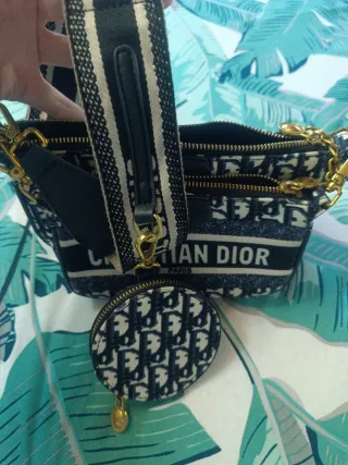 Bolso Christian Dior Azul y Blanco