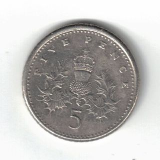 Moneta Regno Unito Five Pence 1991