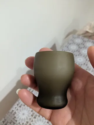 Set 6 Bicchierini Vetro kaki  Bianco