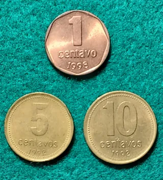 TIRA DE MONEDAS DE ARGENTINA
