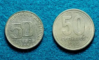 TIRA DE MONEDAS DE ARGENTINA