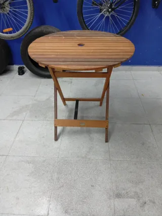 Mesa plegable madera y metal