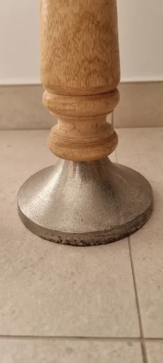 Portavelas madera y metal