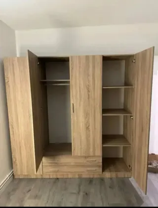 Armario modular blanco madera