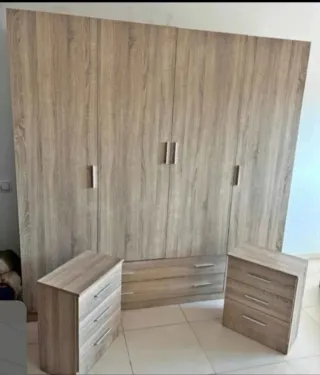 Armario modular blanco madera