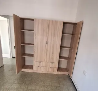 Armario modular blanco madera