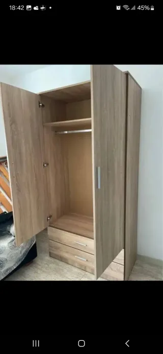Armario modular blanco madera