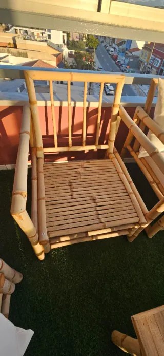 2 Sillones de jardín bambú Sklum