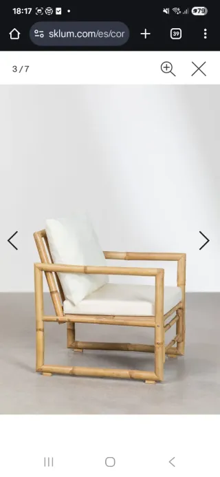 2 Sillones de jardín bambú Sklum