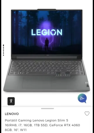 Portátil Gaming Lenovo Legion Slim 5