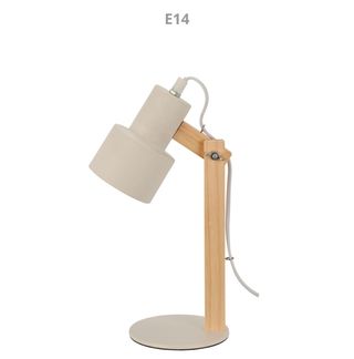 Lámpara de mesa Lúmen Flexo madera y blanco