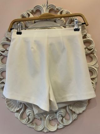 Minifalda pantalón Zara blanca