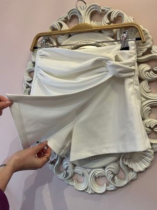 Minifalda pantalón Zara blanca