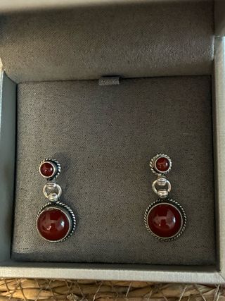 Pendientes Plata y Piedra Natural Marrón