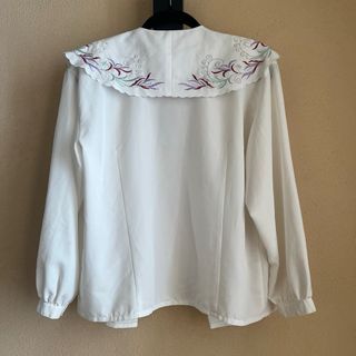 Vintage 90s - Blusa con flores bordadas