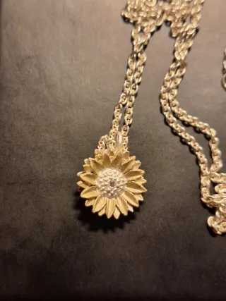 Colgante Flor con Cadena Plata 925