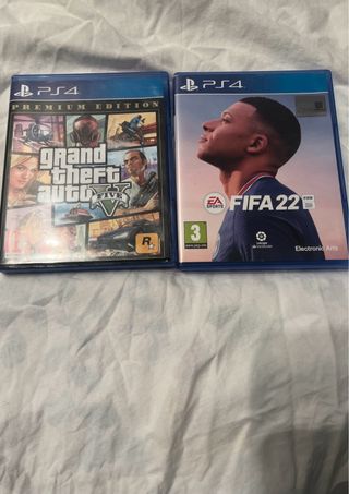 PS4 Slim 500GB + 2 mandos+ GTA V y FIFA 22 – Pack