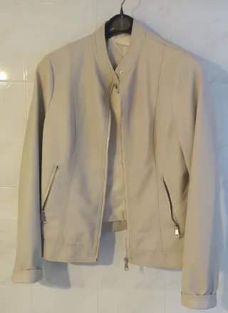 Cazadora Napa Mujer Beige