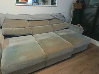 Sofá Cama Ikea 3 Plazas Gris. Fotos abierto .