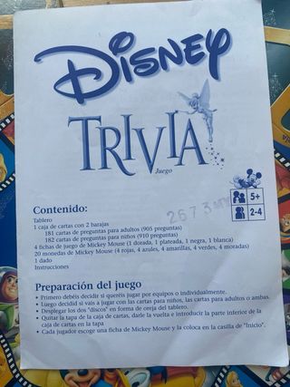 Juego Disney Trivial