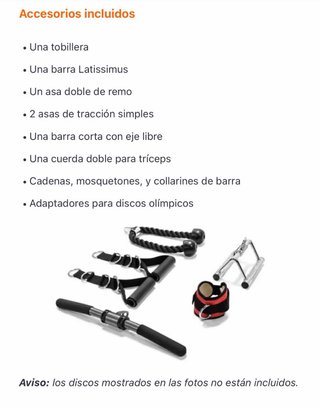 Equipamiento de gimnasio completo o separado