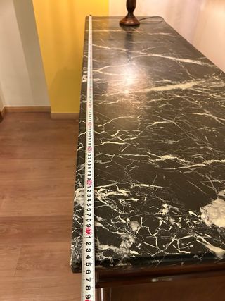 Aparador antiguo madera de nogal y mármol