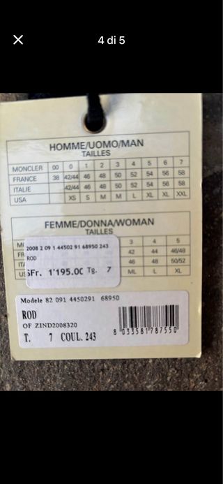 Giacca a vento Moncler uomo xxl/56