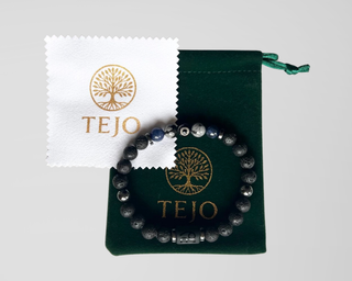 Pulsera Cáncer TEJO Negra y Plateada