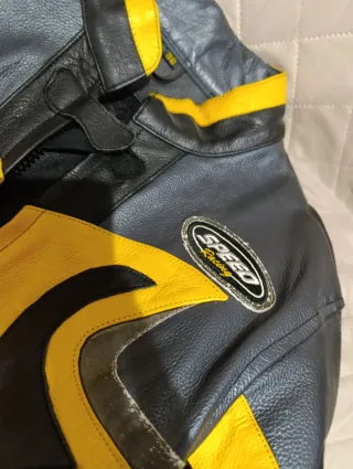 Chaqueta Moto Mujer Negra y Amarilla