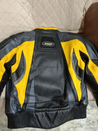 Chaqueta Moto Mujer Negra y Amarilla