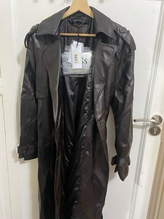 Guess Chaqueta Larga Mujer Marrón Nueva