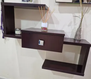 Mueble de entrada madera y cristal
