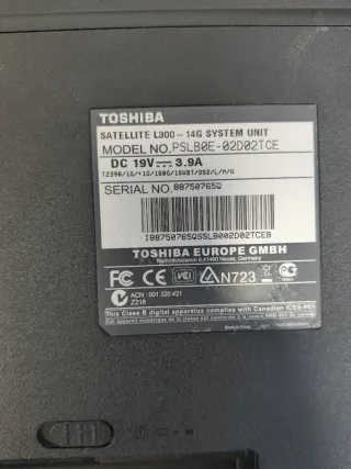 Portátil Toshiba Plata para Piezas