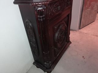 Taquillón antiguo madera y mármol