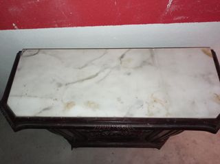 Taquillón antiguo madera y mármol