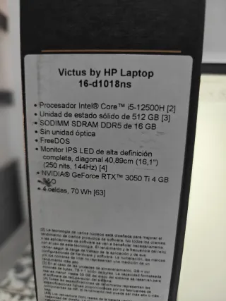 HP Victus 16-d1018nd Portátil