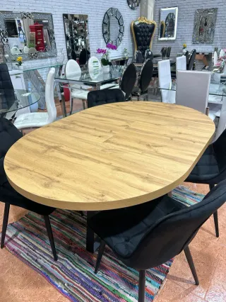 MESA ESTILO INDUSTRIAL REDONDA EXTENSIBLE