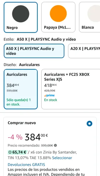 Auriculares A50x Logitech