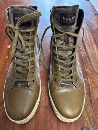 Scarpe Hogan Rebel camoscio e pelle mimetica