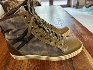 Scarpe Hogan Rebel camoscio e pelle mimetica