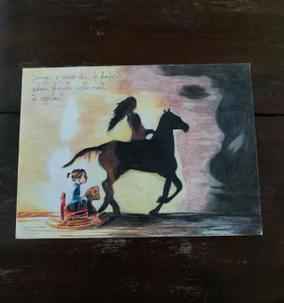 Ritratto bambina sognatrice 24x33 cm