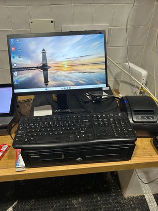 Ordenador tactil TPV para bar con impresora y caja