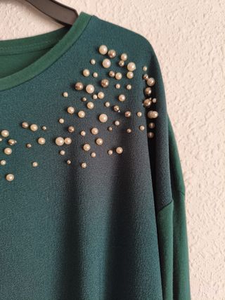 Blusa Stradivarius verde botella