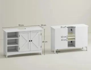 Mueble bajo lavabo de madera blanco