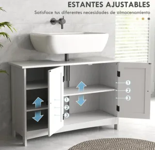 Mueble bajo lavabo de madera blanco