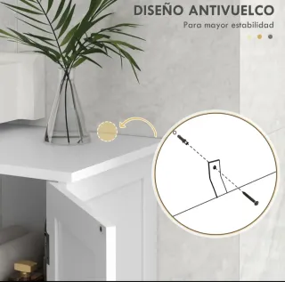 Mueble bajo lavabo de madera blanco