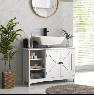 Mueble bajo lavabo de madera blanco