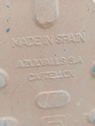 6 Azulejos de cerámica azul Made in Spain.