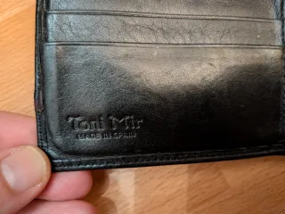 Cartera monedero de piel negra