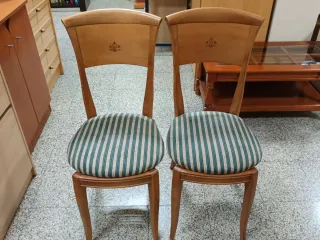 Lote 4 Sillas Comedor Madera Tapizadas